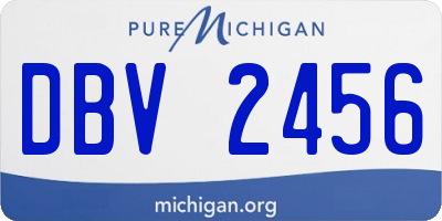 MI license plate DBV2456