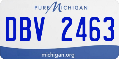 MI license plate DBV2463
