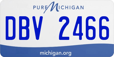 MI license plate DBV2466