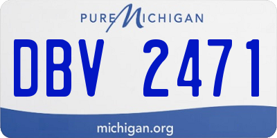 MI license plate DBV2471