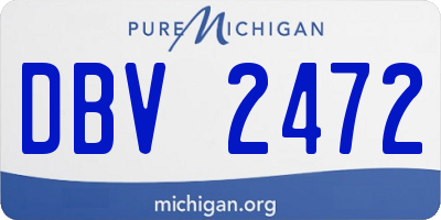 MI license plate DBV2472