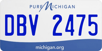 MI license plate DBV2475