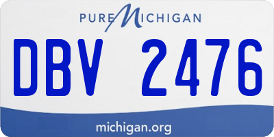 MI license plate DBV2476