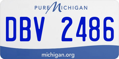 MI license plate DBV2486