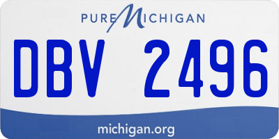 MI license plate DBV2496