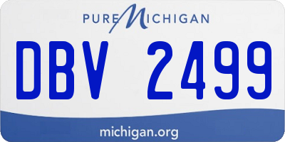 MI license plate DBV2499