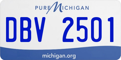 MI license plate DBV2501