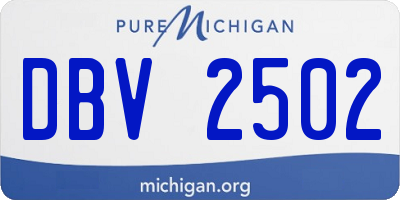 MI license plate DBV2502