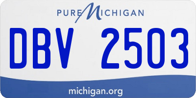 MI license plate DBV2503