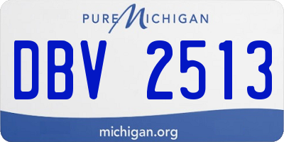 MI license plate DBV2513