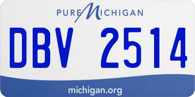 MI license plate DBV2514