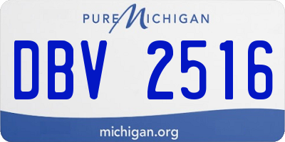 MI license plate DBV2516
