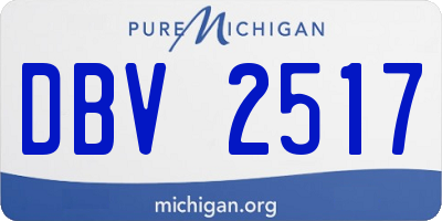 MI license plate DBV2517