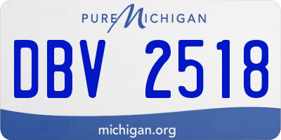 MI license plate DBV2518