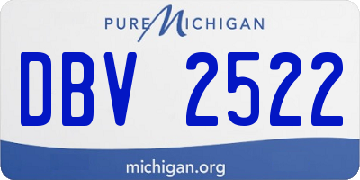 MI license plate DBV2522