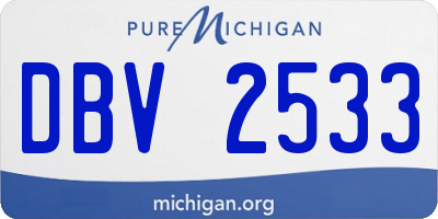MI license plate DBV2533