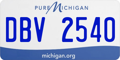 MI license plate DBV2540
