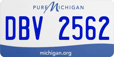 MI license plate DBV2562