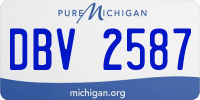 MI license plate DBV2587