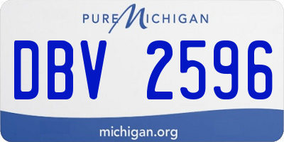 MI license plate DBV2596