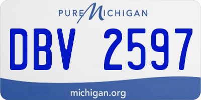 MI license plate DBV2597