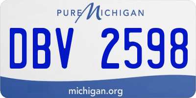 MI license plate DBV2598