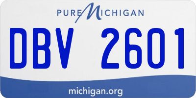 MI license plate DBV2601