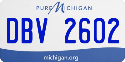 MI license plate DBV2602
