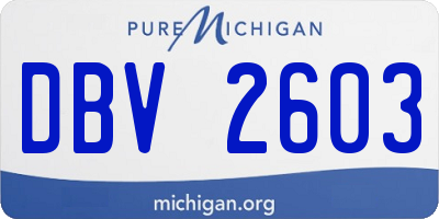 MI license plate DBV2603