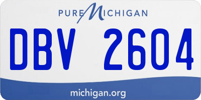 MI license plate DBV2604