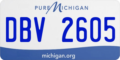 MI license plate DBV2605