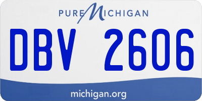 MI license plate DBV2606