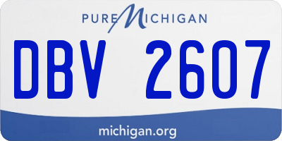 MI license plate DBV2607
