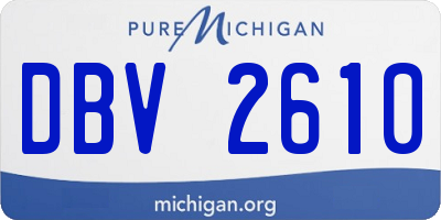 MI license plate DBV2610