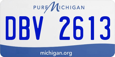 MI license plate DBV2613