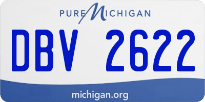 MI license plate DBV2622