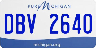 MI license plate DBV2640