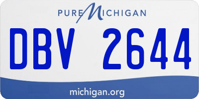 MI license plate DBV2644
