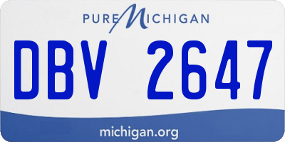 MI license plate DBV2647