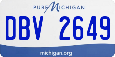 MI license plate DBV2649
