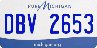 MI license plate DBV2653
