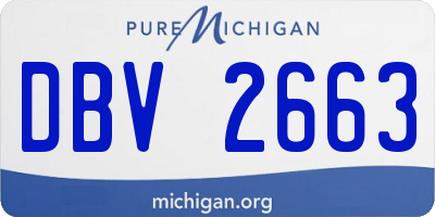 MI license plate DBV2663