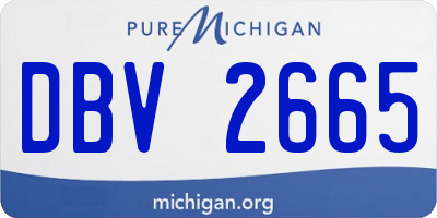 MI license plate DBV2665