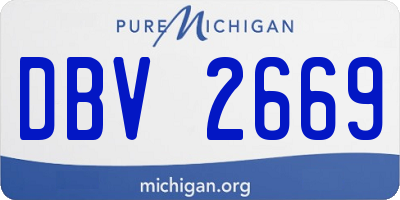 MI license plate DBV2669