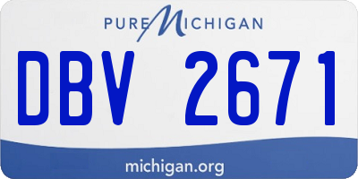 MI license plate DBV2671