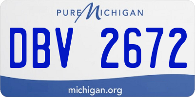 MI license plate DBV2672
