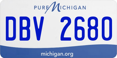MI license plate DBV2680