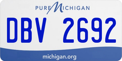 MI license plate DBV2692