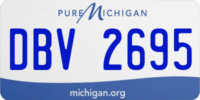 MI license plate DBV2695