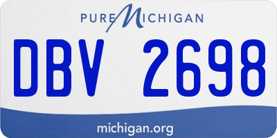 MI license plate DBV2698